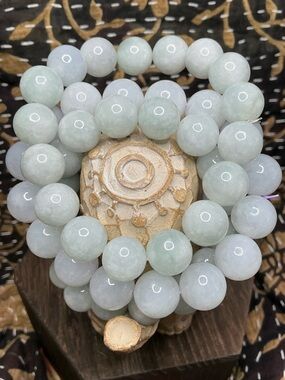 Light Blue Burmese Jade 12-13mm (one)